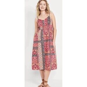 Old Navy Waist Defined Cami Midi Dress , XL boho floral beachy lightweight